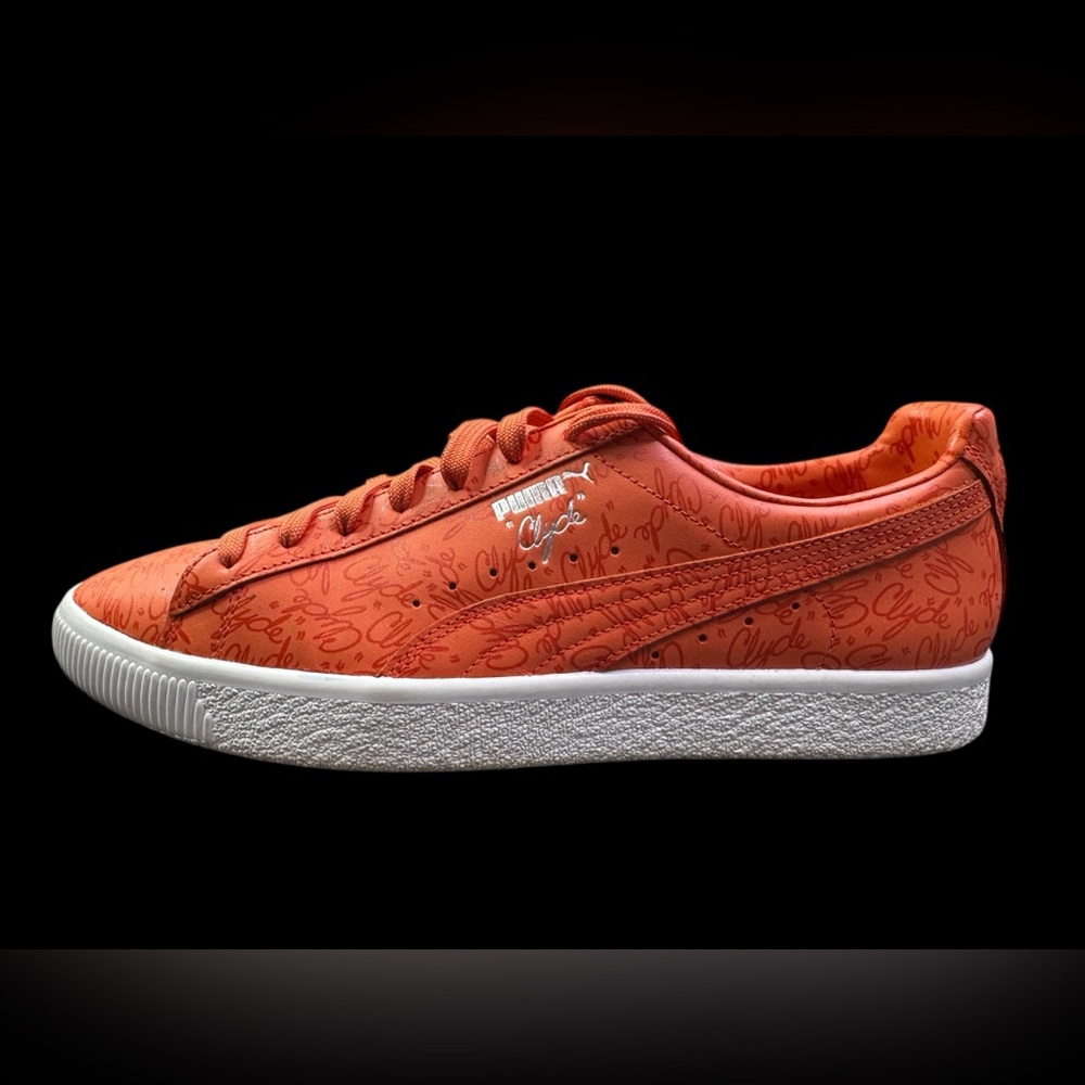 Puma Clyde Script Mens Sneakers Orange/Pumpkin/White Men's US Size 10.5 - Picture 6 of 15